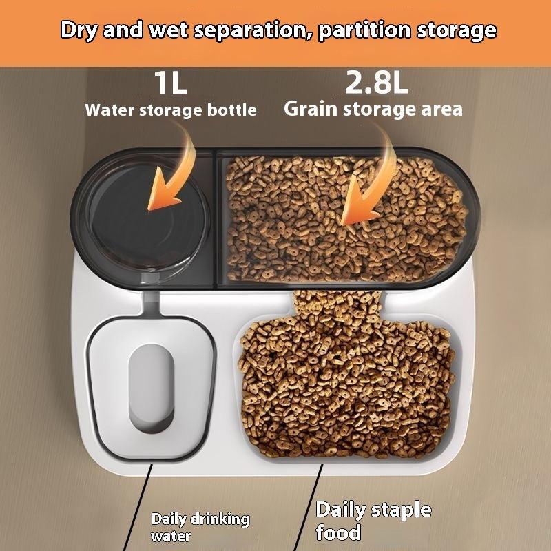 Cat Automatic Pet Feeder Water Dispenser Large Capacity Drinking Water Feeding