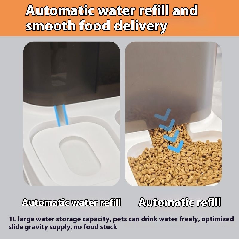 Cat Automatic Pet Feeder Water Dispenser Large Capacity Drinking Water Feeding