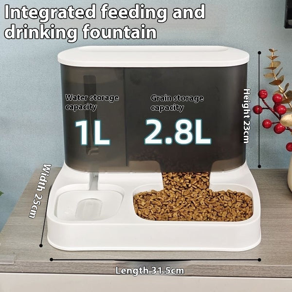 Cat Automatic Pet Feeder Water Dispenser Large Capacity Drinking Water Feeding