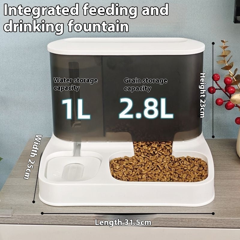 Cat Automatic Pet Feeder Water Dispenser Large Capacity Drinking Water Feeding