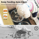 Feeding Station With 1 Locker, Pet Feeding Station With 2 Overhead Dog Bowls, Side Hooks, Anti-Tipping Kit, Concealed Pet Feeding Station For Feeding And Drinking, Black